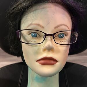 Rampage Dark Purple Women's Stainless Steel Glasses Clear Lens Ready to Wear